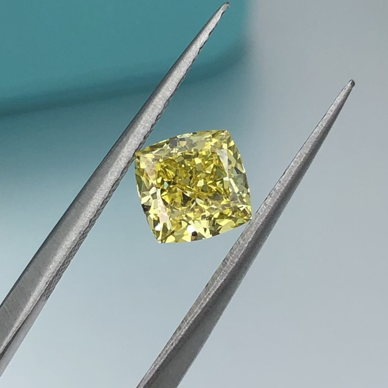 Messi Jewelry - Cushion Cut Lab Created Diamonds 0.6ct~1.36ct Cvd HPHT Yellow Lab Grown Diamonds Yellow 10