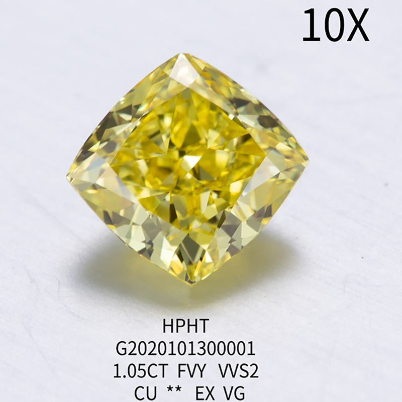 Messi Jewelry - Cushion Cut Lab Created Diamonds 0.6ct~1.36ct Cvd HPHT Yellow Lab Grown Diamonds Yellow 8