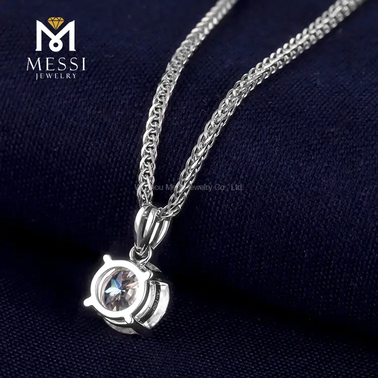 1.0ct Lab Diamond AU750 White Gold Necklace - Lab Grown Diamond Jewelry 3