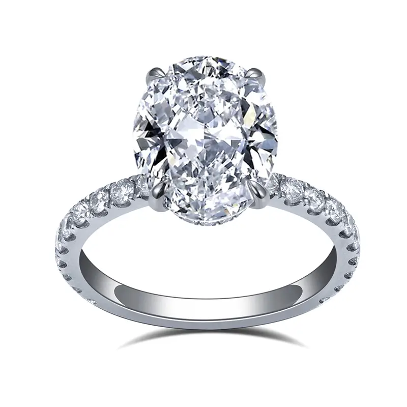 MSR-1133 18K Gold Oval Lab Diamond Solitaire Anello 1