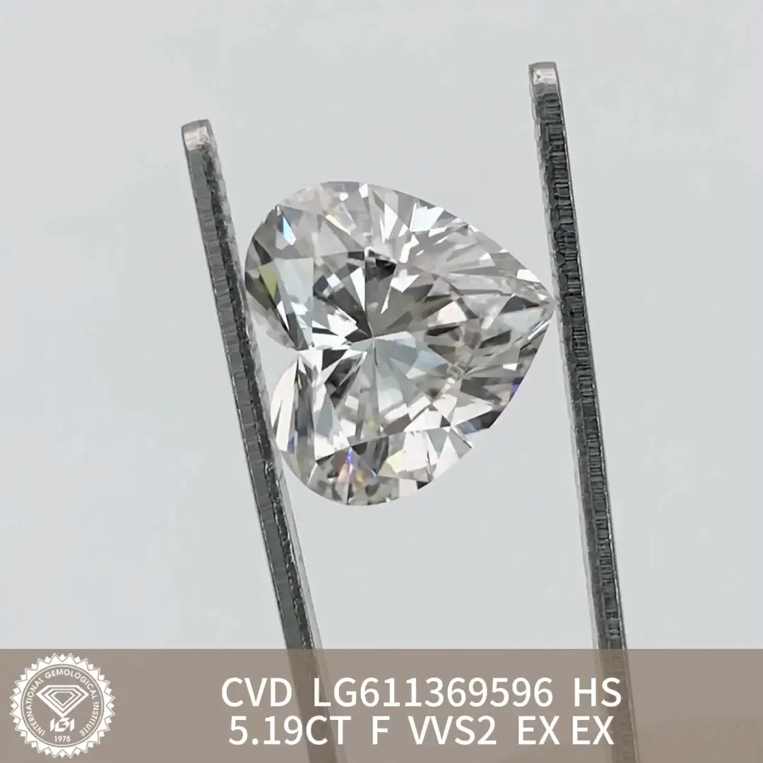 5.12CT Heart Lab Grown Diamond with IGI Certificate 6