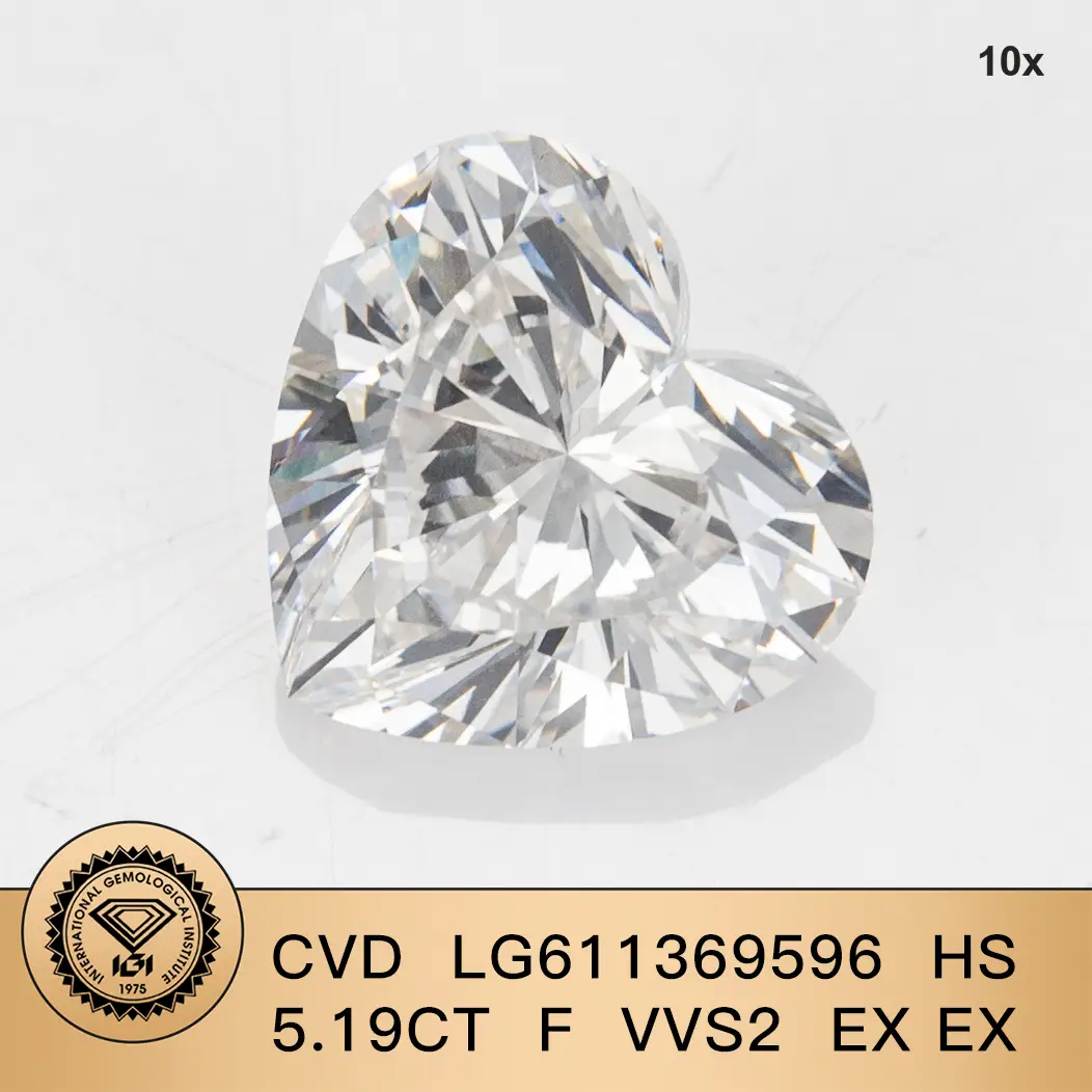 5.12CT Heart Lab Grown Diamond with IGI Certificate 5