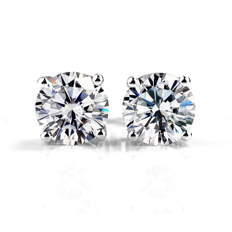 Gioielli Messi - Certificato IGI CVD HPHT 0,5CT 1CT D VS1 Lab Creato Creato Diamond 10K 14K Orecchini in oro 18K Lab Lab Lab Crown Diamond Orecchini 1
