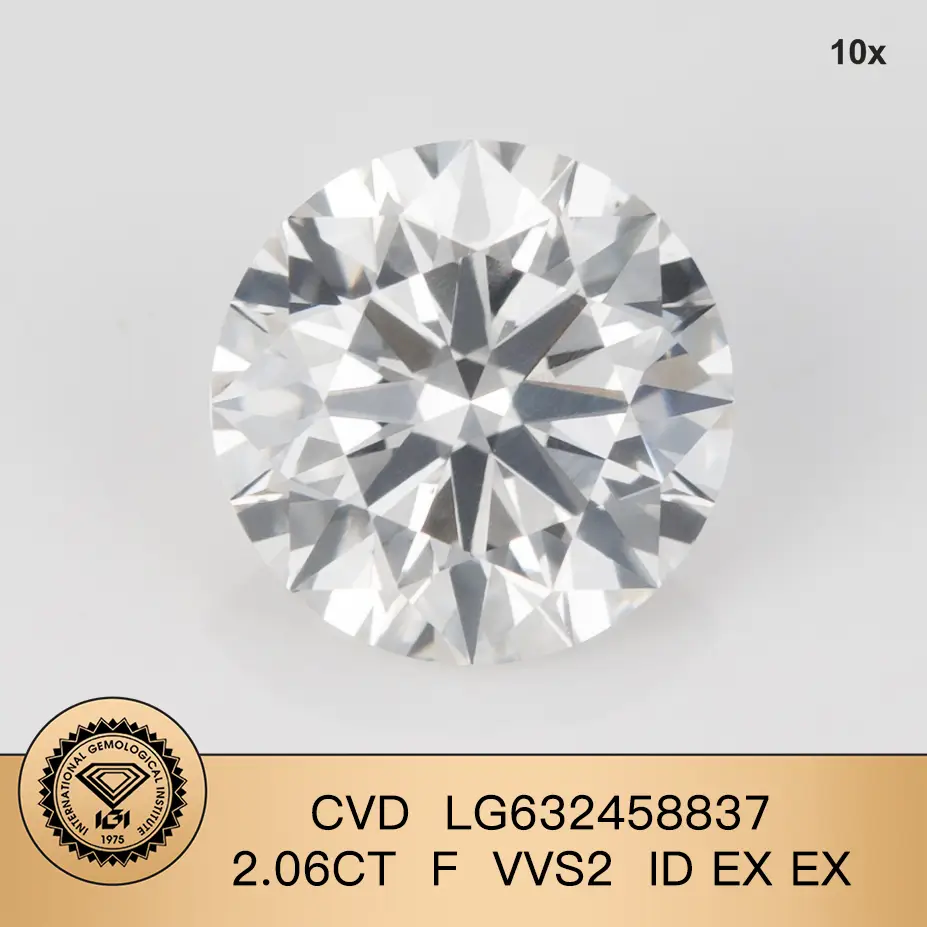 2.06ct f vvs2 ID ex ex laboratorio diamante coltivato CVD per gioielli LG632458837 | Gioielli Messi 1