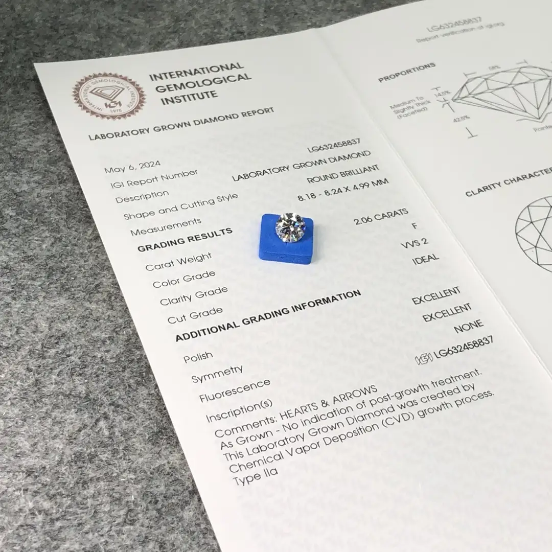 5.07CT Pear Lab Diamond - IGI Certified Symmetry & Cut 3
