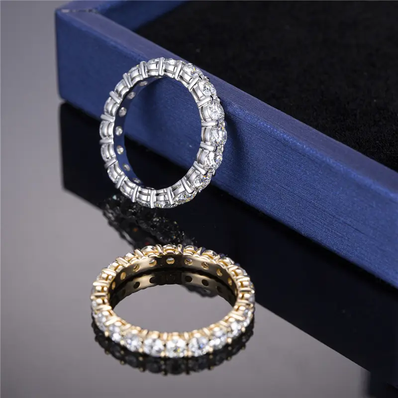 Creative rose gold moissanite wedding band with custom services | Messi Jewelry 4