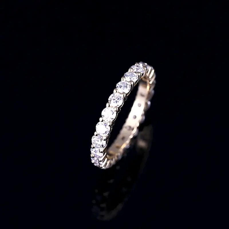 Creative rose gold moissanite wedding band with custom services | Messi Jewelry 2