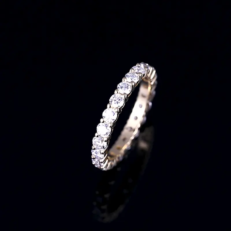 Creative rose gold moissanite wedding band with custom services | Messi Jewelry 2