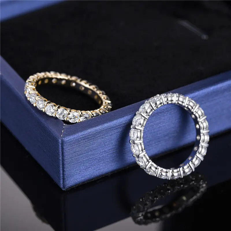 Creative rose gold moissanite wedding band with custom services | Messi Jewelry 5