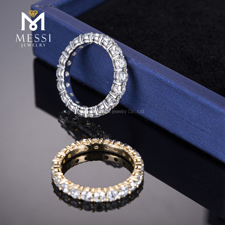 Bijoux de Messi - Messi Jewelry MS-308 Anneau empilable 18K 14K 10K ÉTERNITY BAND MOSSANITE DIAMANT ETERNITY BAND RING RINGS 11