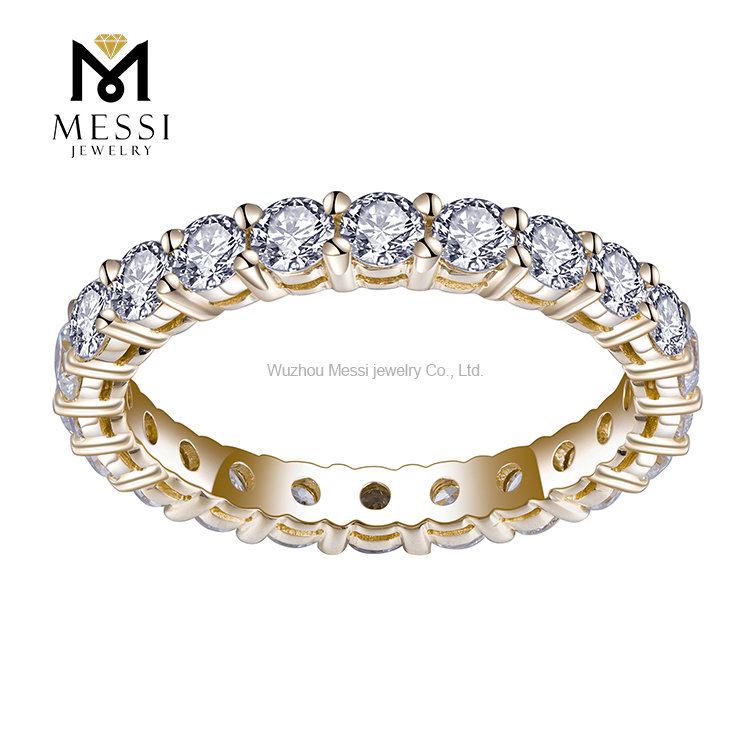 Bijoux de Messi - Messi Jewelry MS-308 Anneau empilable 18K 14K 10K ÉTERNITY BAND MOSSANITE DIAMANT ETERNITY BAND RING RINGS 8
