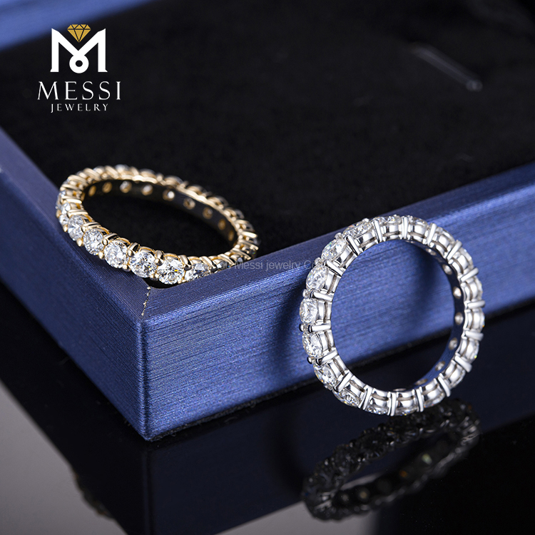 Bijoux de Messi - Messi Jewelry MS-308 Anneau empilable 18K 14K 10K ÉTERNITY BAND MOSSANITE DIAMANT ETERNITY BAND RING RINGS 13