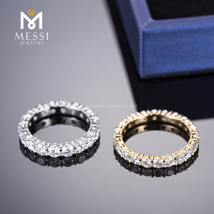 Bijoux de Messi - Messi Jewelry MS-308 Anneau empilable 18K 14K 10K ÉTERNITY BAND MOSSANITE DIAMANT ETERNITY BAND RING RINGS 12