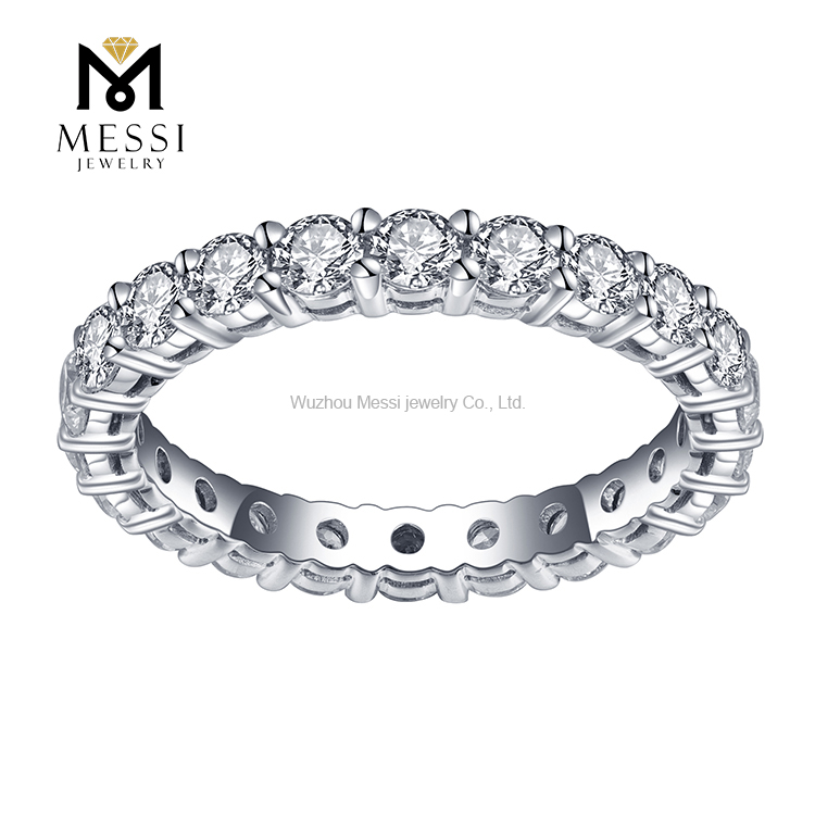 Bijoux de Messi - Messi Jewelry MS-308 Anneau empilable 18K 14K 10K ÉTERNITY BAND MOSSANITE DIAMANT ETERNITY BAND RING RINGS 9