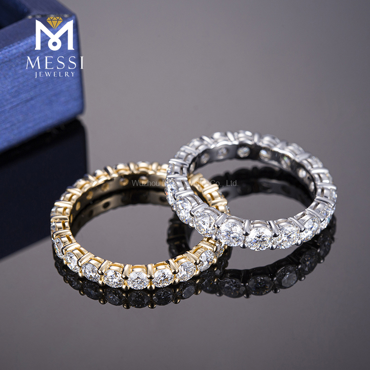 Bijoux de Messi - Messi Jewelry MS-308 Anneau empilable 18K 14K 10K ÉTERNITY BAND MOSSANITE DIAMANT ETERNITY BAND RING RINGS 10