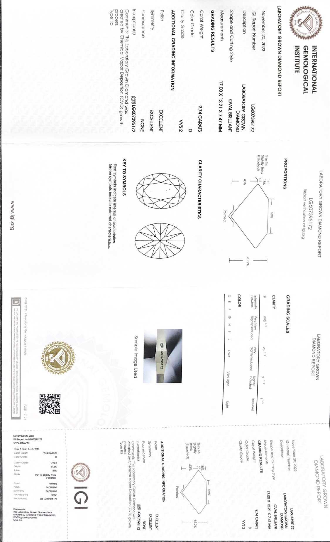 Messi Jewelry- Customize Oval Shape 9.74CT D VVS2 EX EX CVD Lab Grown Diamond 8