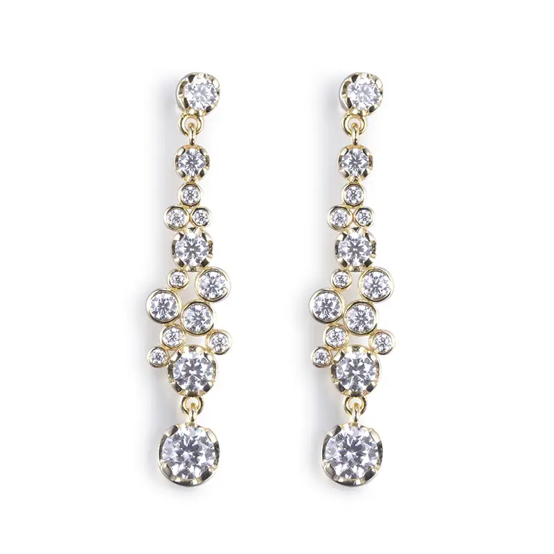 Gioielli Messi - Gioielli Messi MSE -520 Streaming 925 Vermeil Gold Gioielli DEF Orecchini per orecchini Moissanite 1