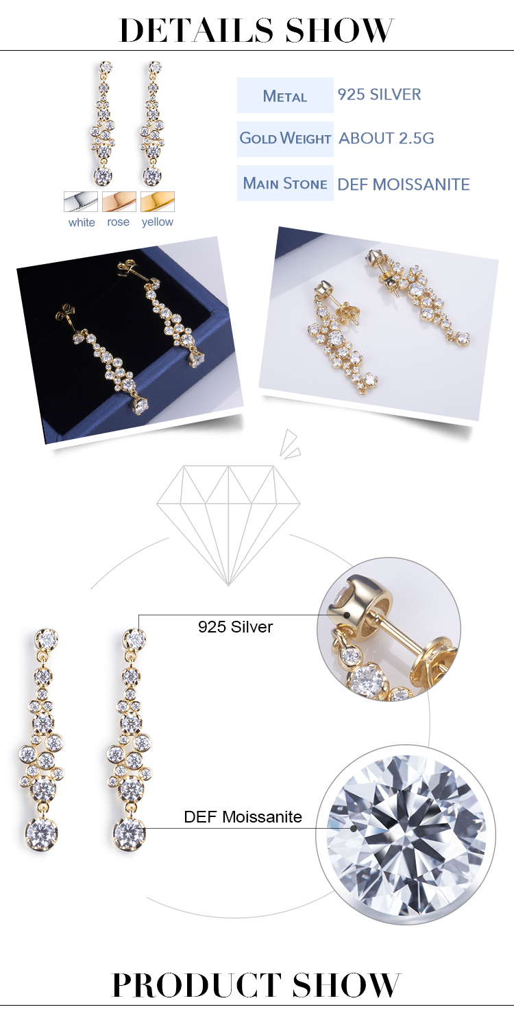 Moissanite Sterling Silver Stud Earrings - Pag-upgrade sa Pagtrabaho ug Pagdaginot sa Gasto 8