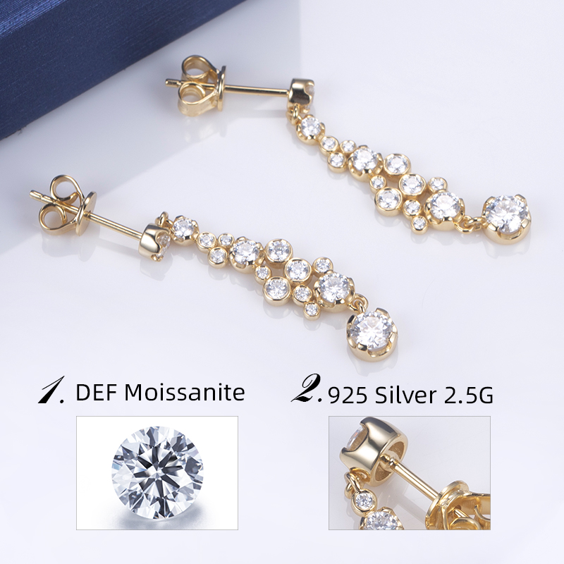 Moissanite Sterling Silver Stud Earrings - Pag-upgrade sa Pagtrabaho ug Pagdaginot sa Gasto 14
