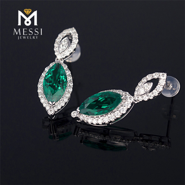 Messi Jewelry - Messi Jewelry Emerald stud earring ladies jewelries 18k gold fashion earings for women 2020 Earrings 18