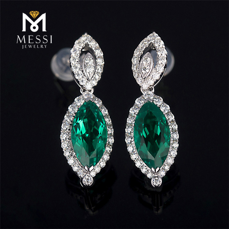 Messi Jewelry - Messi Jewelry Emerald stud earring ladies jewelries 18k gold fashion earings for women 2020 Earrings 16