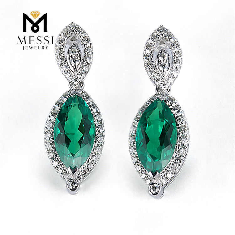 Messi Jewelry - Messi Jewelry Emerald stud earring ladies jewelries 18k gold fashion earings for women 2020 Earrings 10