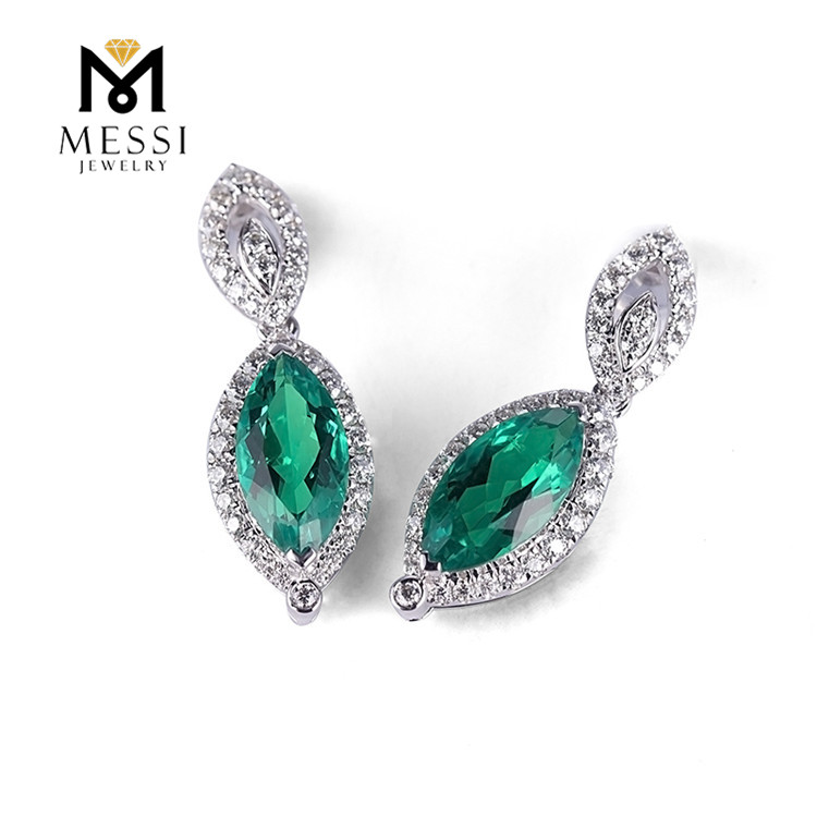 Messi Jewelry - Messi Jewelry Emerald stud earring ladies jewelries 18k gold fashion earings for women 2020 Earrings 12
