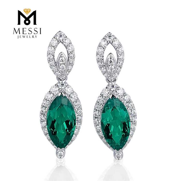 Messi Jewelry - Messi Jewelry Emerald stud earring ladies jewelries 18k gold fashion earings for women 2020 Earrings 14