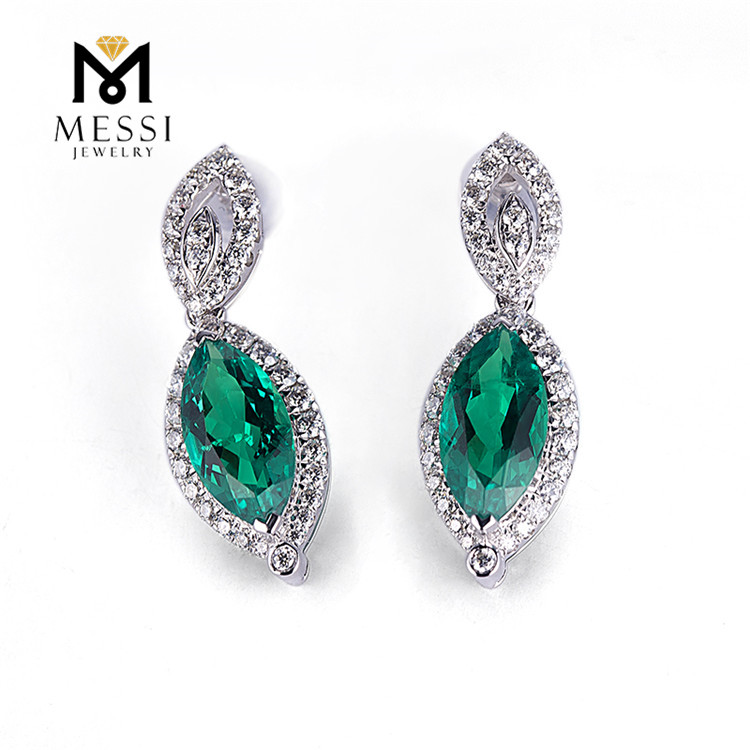 Messi Jewelry - Messi Jewelry Emerald stud earring ladies jewelries 18k gold fashion earings for women 2020 Earrings 8