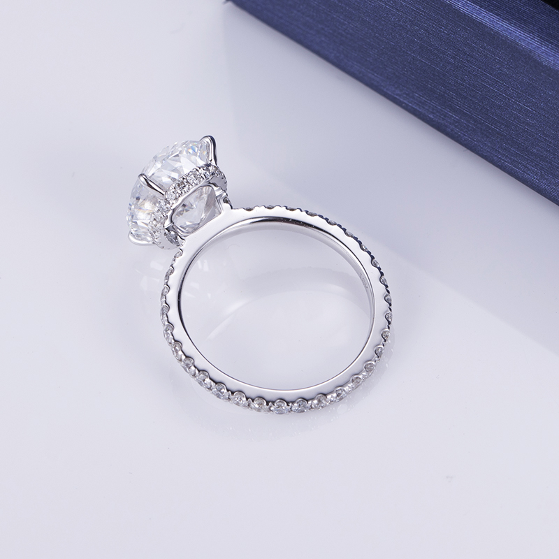 메시 쥬얼리 -Messi Jewelry MSR -552 18K 화이트 골드 여성 링 D VVS2 랩 다이아몬드 실험실 다이아몬드 보석 9