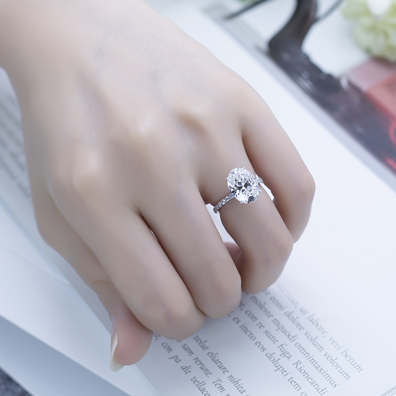 메시 쥬얼리 -Messi Jewelry MSR -552 18K 화이트 골드 여성 링 D VVS2 랩 다이아몬드 실험실 다이아몬드 보석 12