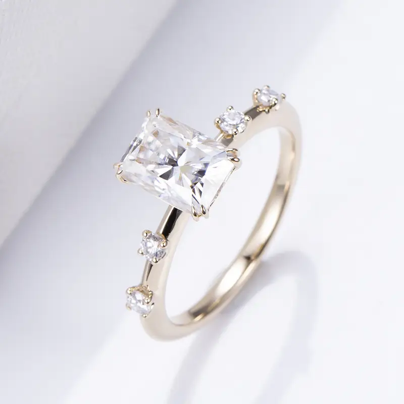 MSR-1320 personalizzazione radiante 14k Gold giallo da 1,2ct anello diamantato coltivato 1