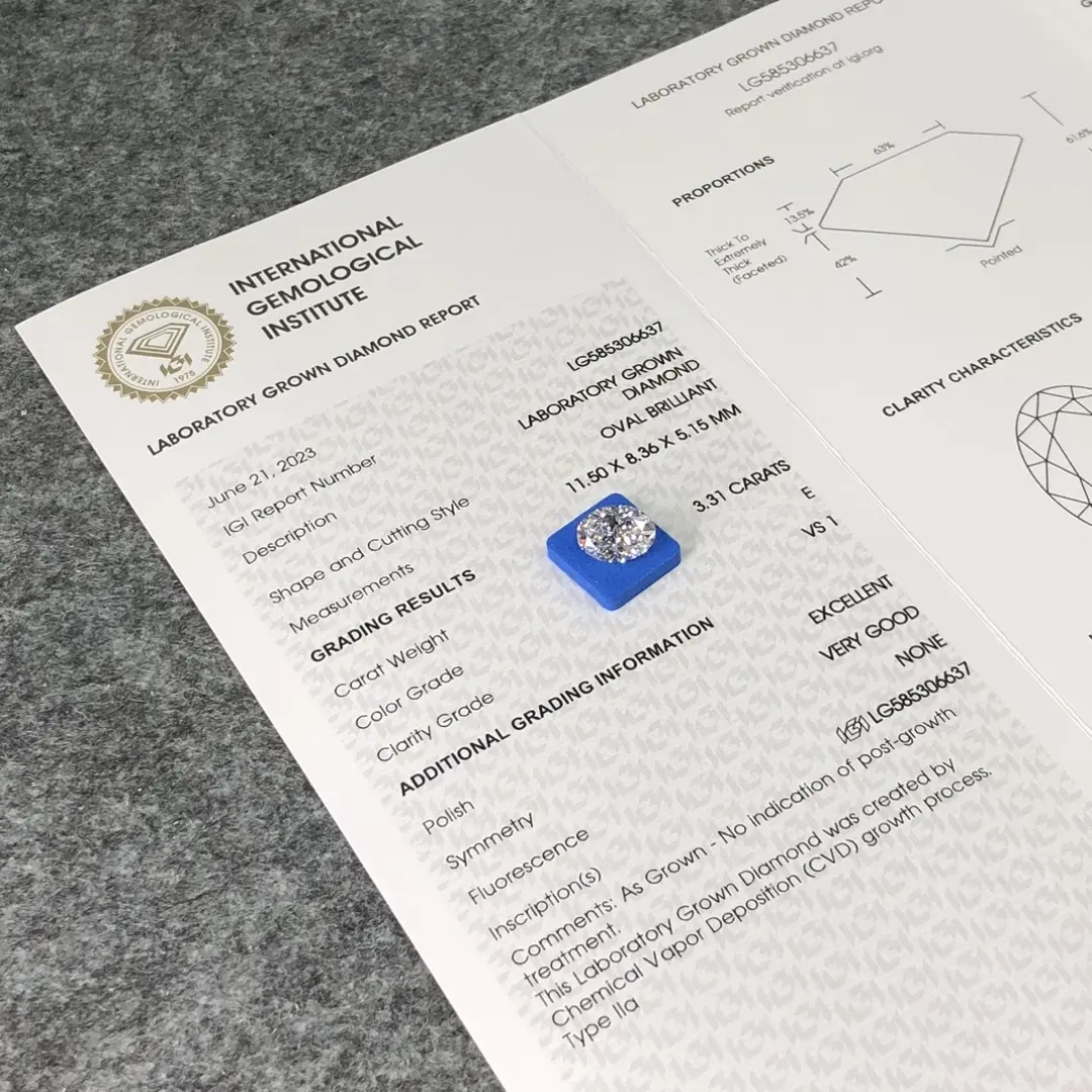 Messi Jewelry | factory Direct 3 carat lab diamond oval directly sale 3