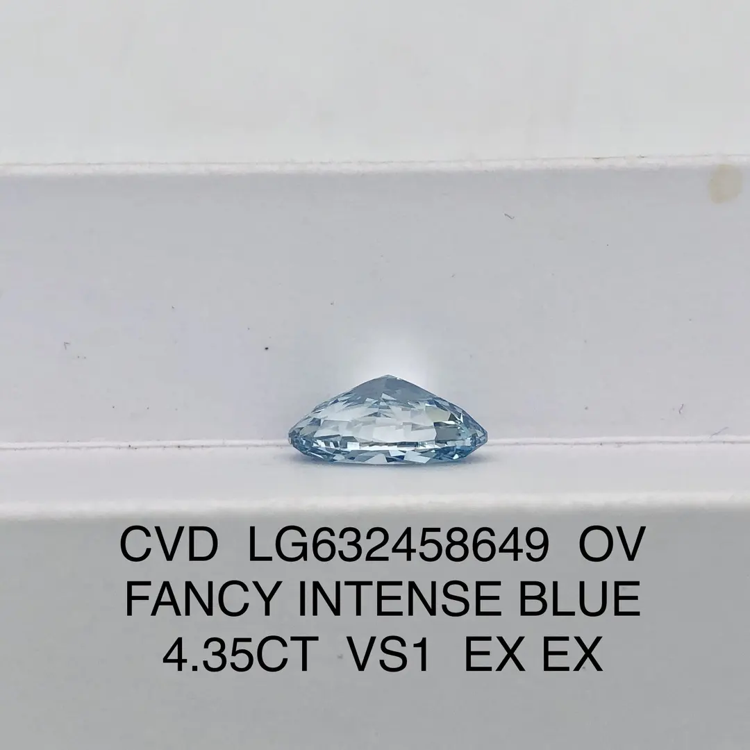 4.53ct Oval Fancy Intense Blue Lab Grown Diamond - IGI Certified 
Customize Your Eternal Gift 4