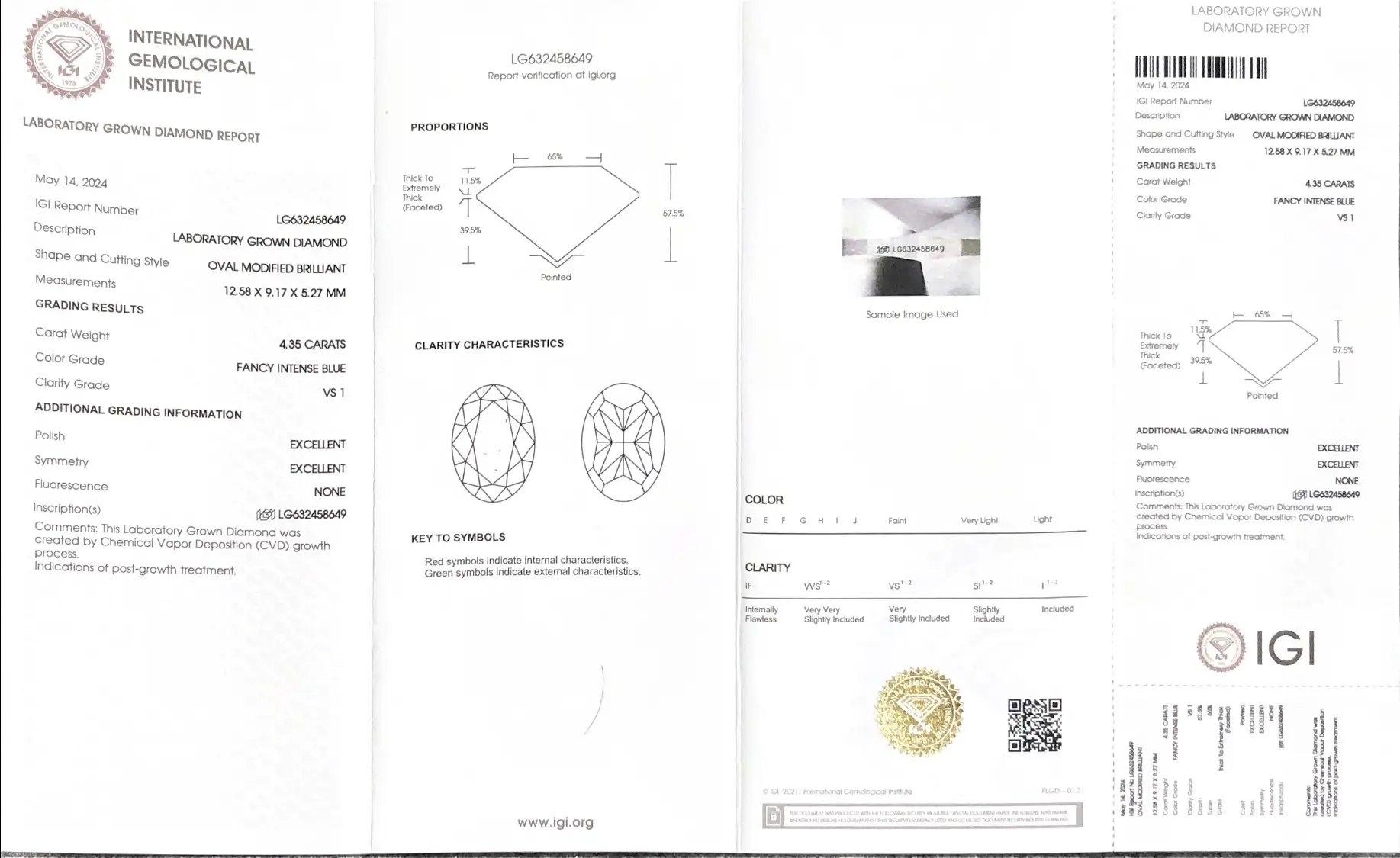4.53ct Oval Fancy Intense Blue Lab Grown Diamond - IGI Certified 
Customize Your Eternal Gift 7