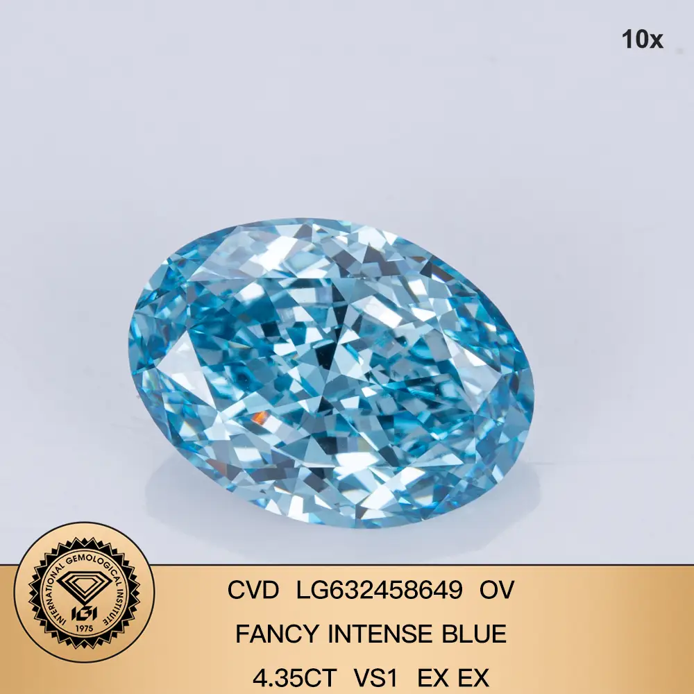 4.53ct Oval Fancy Intense Blue Lab Grown Diamond - IGI Certified 
Customize Your Eternal Gift 2