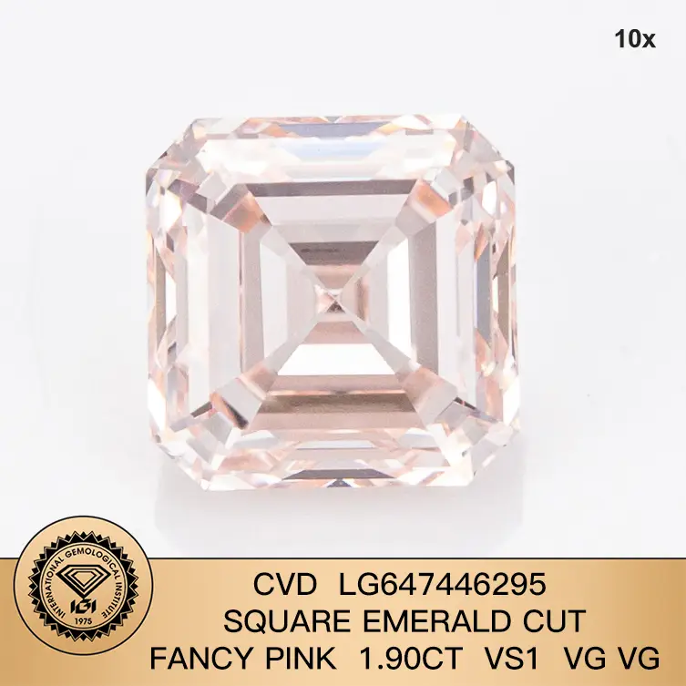 IgI Fancy Pink Emerald Lab Diamond Factory LG647446295 1.90CT VS1 VG VG | Gioielli Messi 1