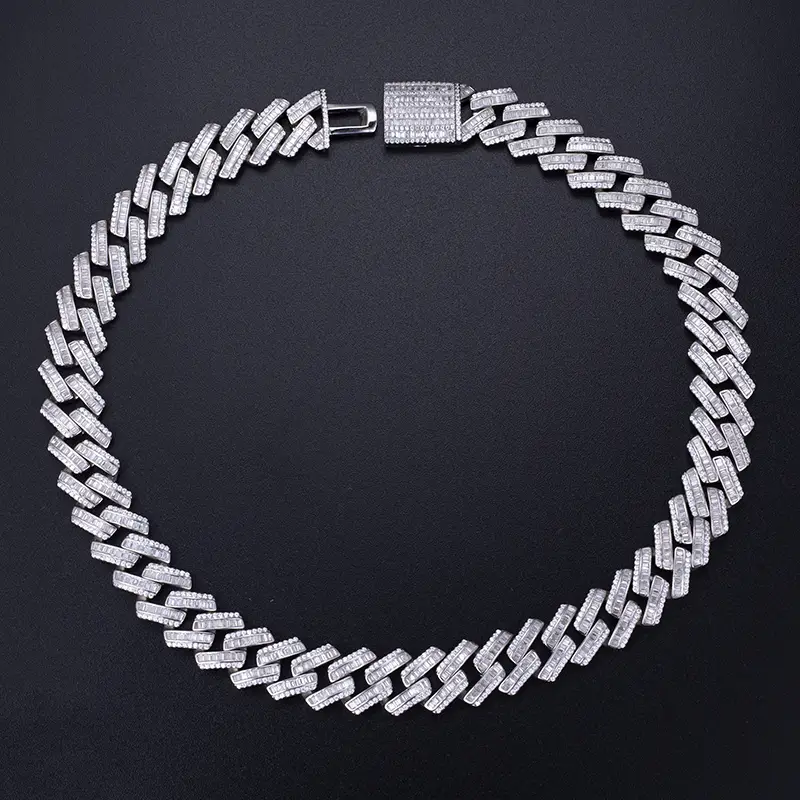 Gioielli Messi - Gioielli hip -hop personalizzato Catena di collegamenti cubani maschili con braccialetto zircone cubico 1