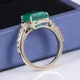 Lab Grown Diamond Emerald Halo Ring - Messi Jewelry 5