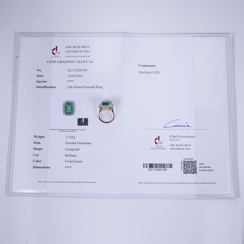 Messi Alahas - Messi Alahas MS-622 18k Gold Women Fashion Alahas Paghimo Emerald Halo Singsing Singsing 14