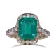 Lab Grown Diamond Emerald Halo Ring - Messi Jewelry 7
