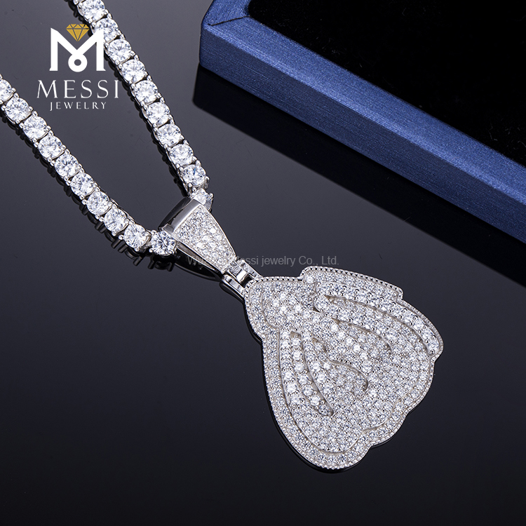Messi Alahas - Messi alahas micro pave cz bato bulawan plated alahas 925 sterling silver kwintas para sa mga babaye Moissante Pendant 9