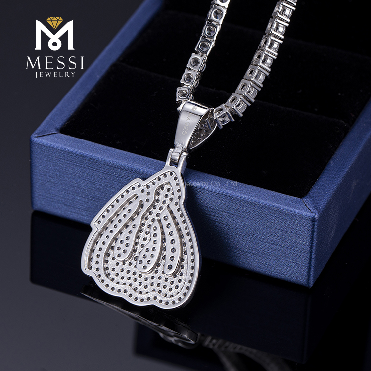 Messi Alahas - Messi alahas micro pave cz bato bulawan plated alahas 925 sterling silver kwintas para sa mga babaye Moissante Pendant 10