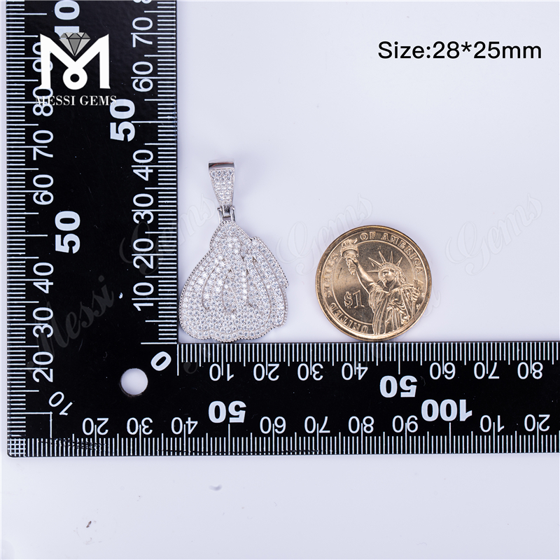 Messi Alahas - Messi alahas micro pave cz bato bulawan plated alahas 925 sterling silver kwintas para sa mga babaye Moissante Pendant 11