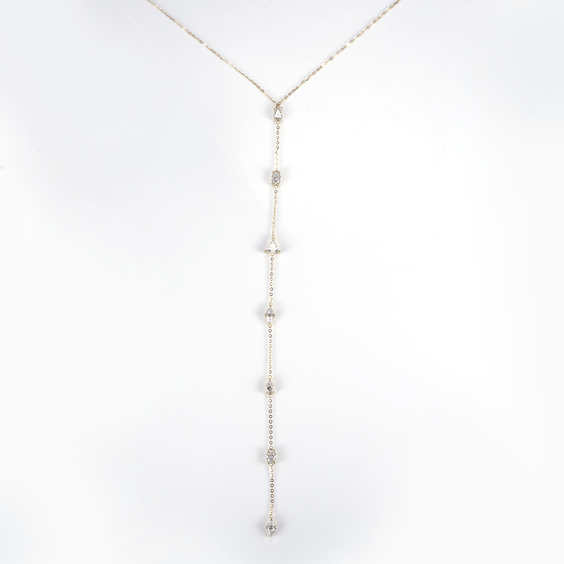 Messi Jewelry - Messi Jewelry 04k yellow Gold with DEF color moissanite marquise pear triangle oval cut jewelry for women moissanite pendant Moissante Pendant 8