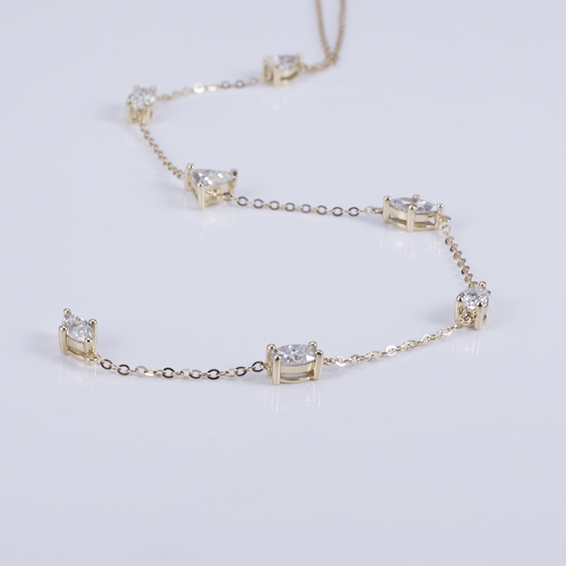 Messi Jewelry - Messi Jewelry 04k yellow Gold with DEF color moissanite marquise pear triangle oval cut jewelry for women moissanite pendant Moissante Pendant 13