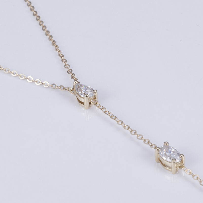 Messi Jewelry - Messi Jewelry 04k yellow Gold with DEF color moissanite marquise pear triangle oval cut jewelry for women moissanite pendant Moissante Pendant 11