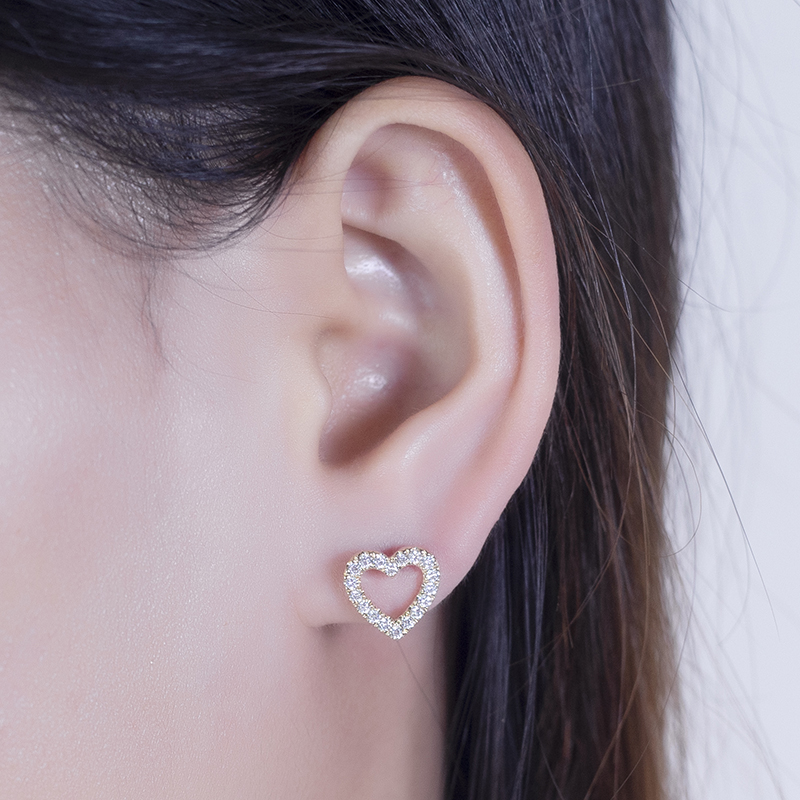 Barang Kemas Messi - Barang Kemas Messi Potongan Bulat DEF colorlab berlian dewasa perhiasan fesyen wanita 14k anting-anting berlian 12