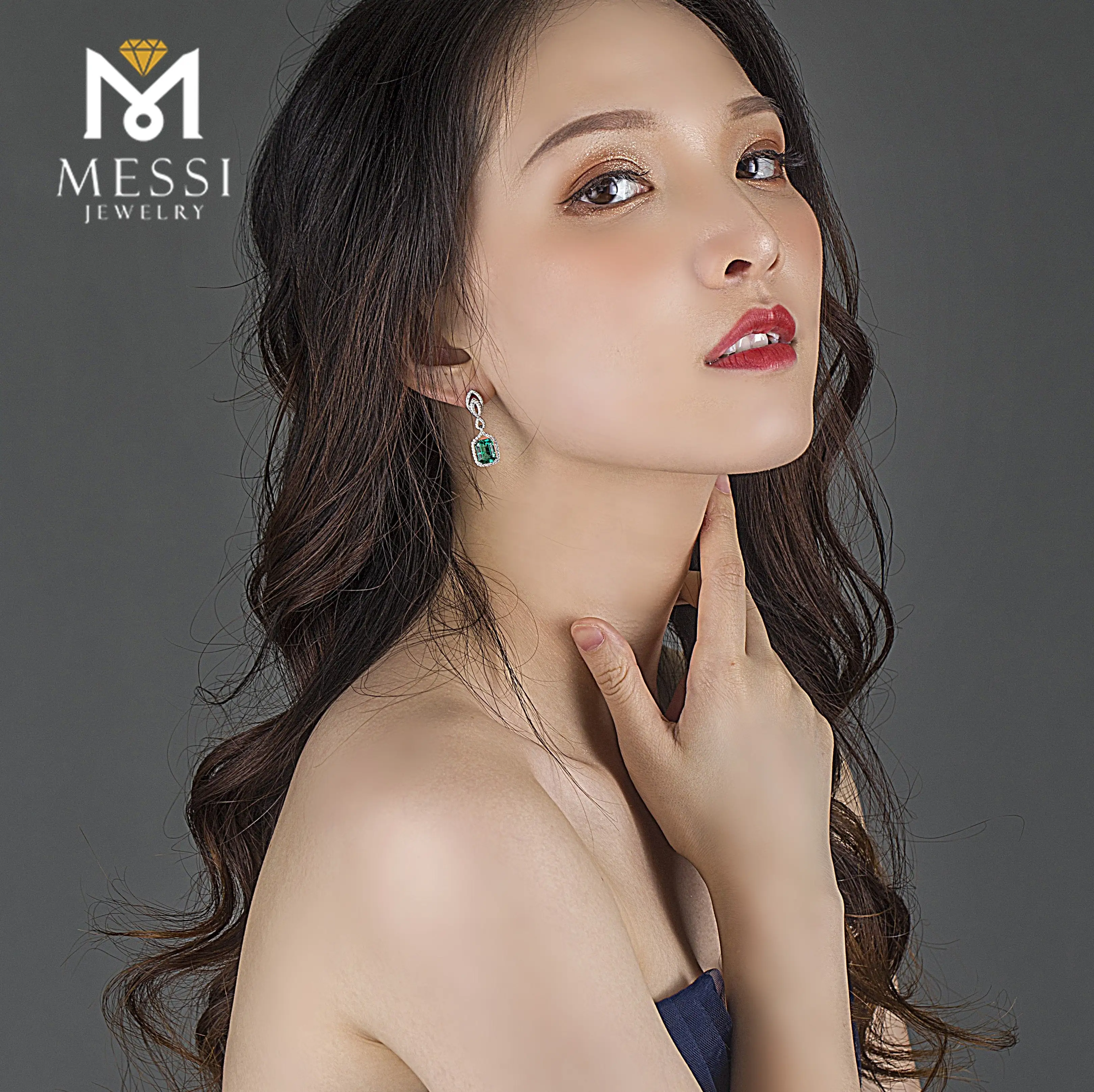 Messi Jewelry | freestanding ruby stone earrings high safety 3