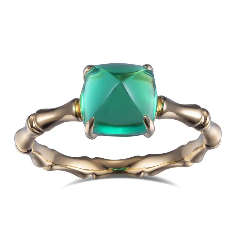 Messi Jewelry - Messi Gems Lab Growt Emerald Special Cut Gellow Gold Ring per Women 2022 Trendy sintetico Emerald Ring Lab creato gioielli smeraldi 1